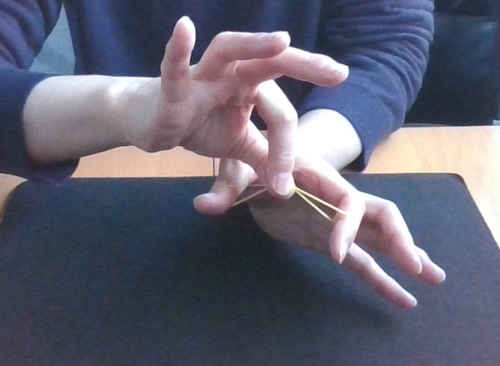 右手で左手の親指の回転を隠すことができる